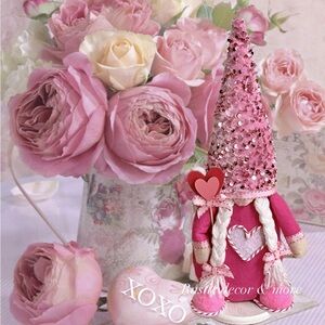 Valentine’s Day gnome tabletop decor.